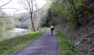 The beautiful Oil Creek bike trail